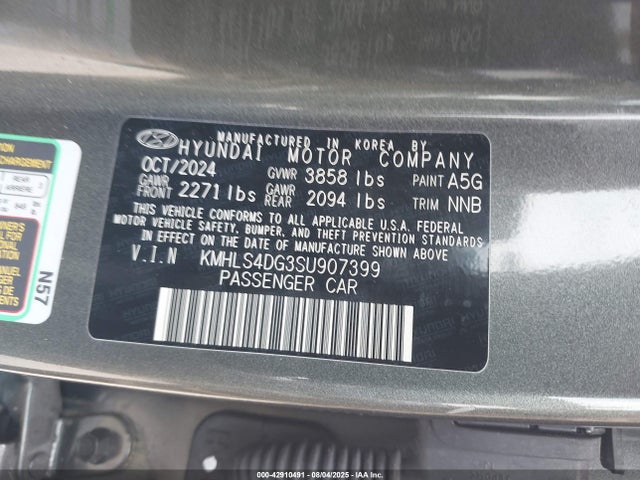 KMHLS4DG3SU907399 Hyundai mpi nu pe