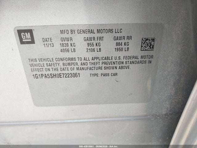 1G1PA5SH0E7223061 Chevrolet luw