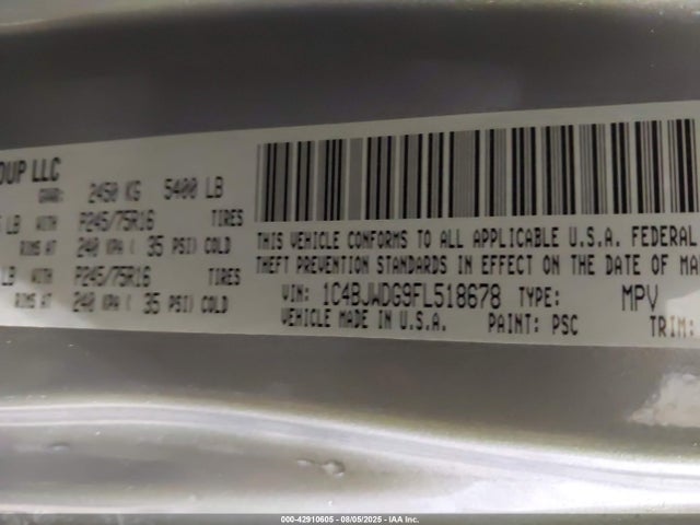 1C4BJWDG9FL518678 Jeep Wrangler