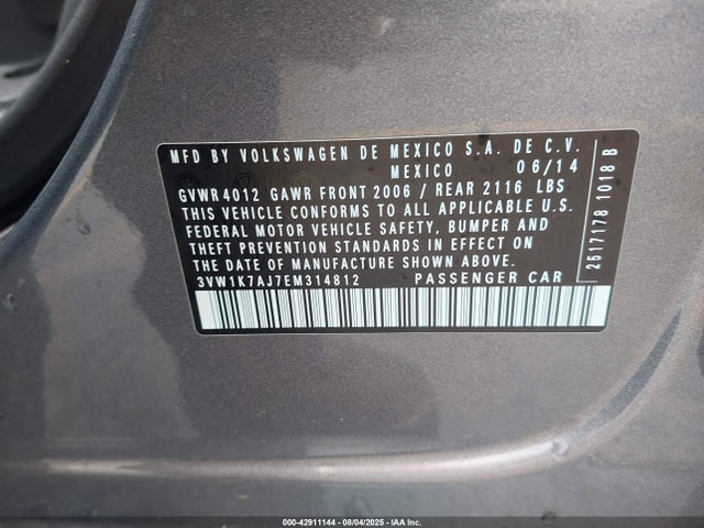 3VW1K7AJ7EM314812 Volkswagen Jetta