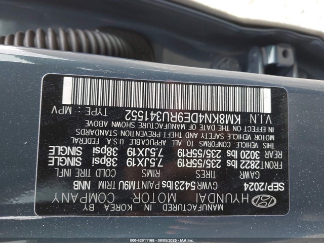 KM8KN4DE9RU341552 Hyundai 2024