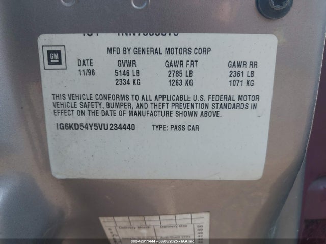 1997 CADILLAC DEVILLE 1G6KD54Y5VU234440 Photo 8