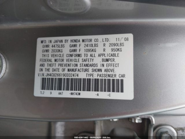 2009 ACURA TSX JH4CU26619C032474 Photo 8