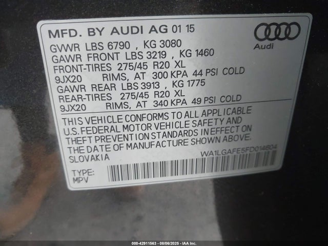 2015 AUDI Q7 WA1LGAFE5FD014604 Photo 8