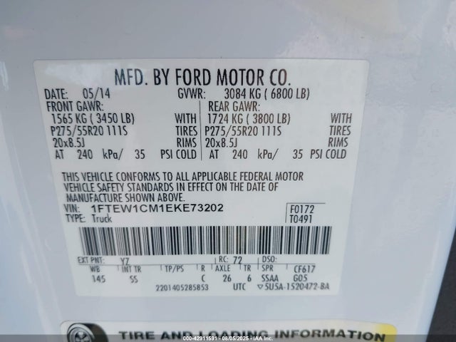 Ford 2014 2014 1FTEW1CM1EKE73202 Image 9