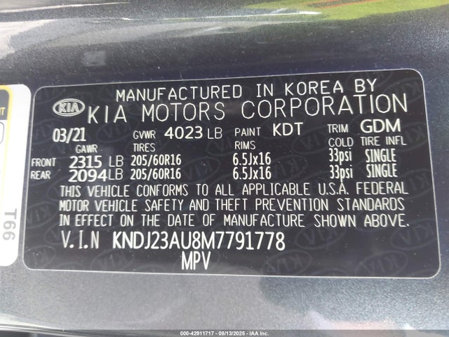 KNDJ23AU8M7791778 KIA mpi nu