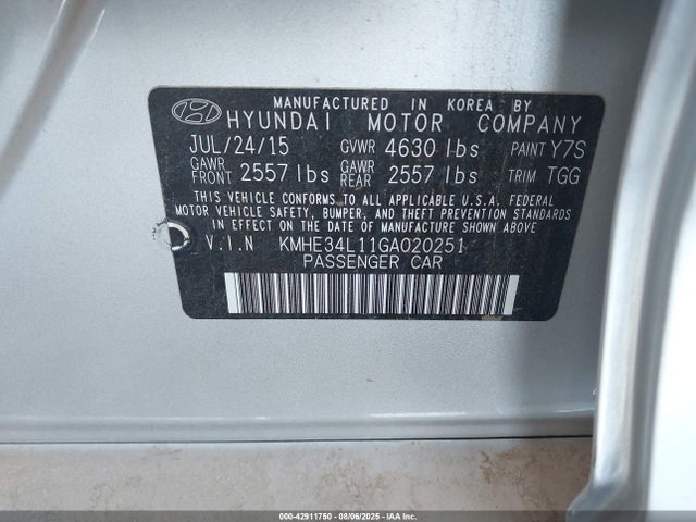 KMHE34L11GA020251 Hyundai dohc gdi nu