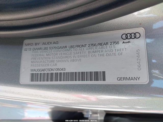 2013 AUDI A6 WAUGGAFC5DN105043 Photo 8