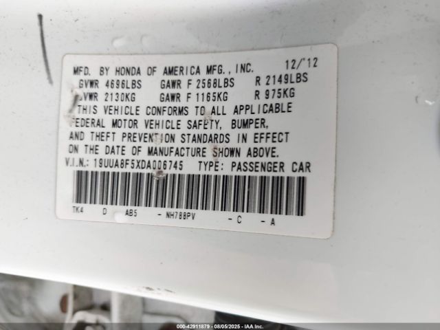 2013 ACURA TL 19UUA8F5XDA006745 Photo 8