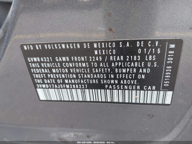3VWD17AJ5FM288227 Volkswagen 1.8t