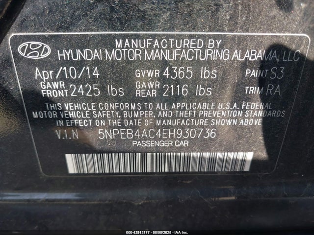 5NPEB4AC4EH930736 Hyundai gamma