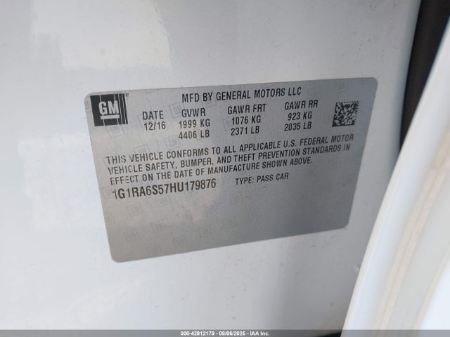 1G1RA6S57HU179876 Chevrolet l3a - di: direct injectio, vvt: variable valve timing, hybrid, gen 1