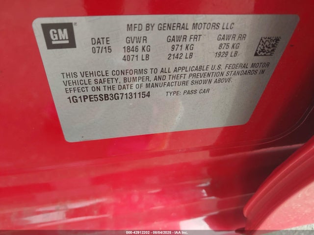 1G1PE5SB3G7131154 Chevrolet luv - vvt, alum, e85 max