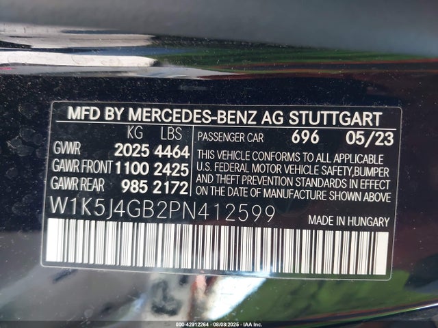 W1K5J4GB2PN412599 Mercedes-Benz m260