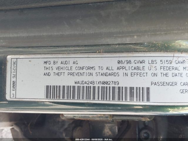 1999 AUDI A6 WAUDA24B1XN002789 Photo 8
