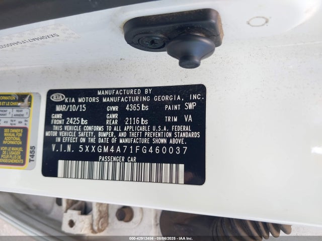 5XXGM4A71FG460037 KIA dohc gdi theta ii