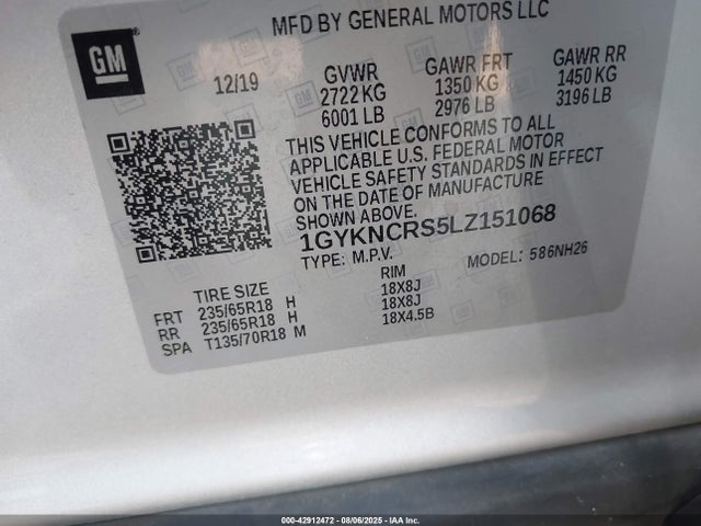 2020 CADILLAC XT5 1GYKNCRS5LZ151068 Photo 8