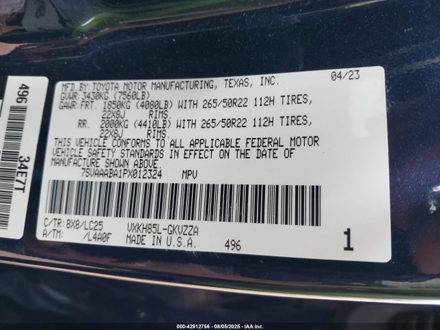 Toyota v35a-fts, 1tm 2023 7SVAAABA1PX012324 Image 9