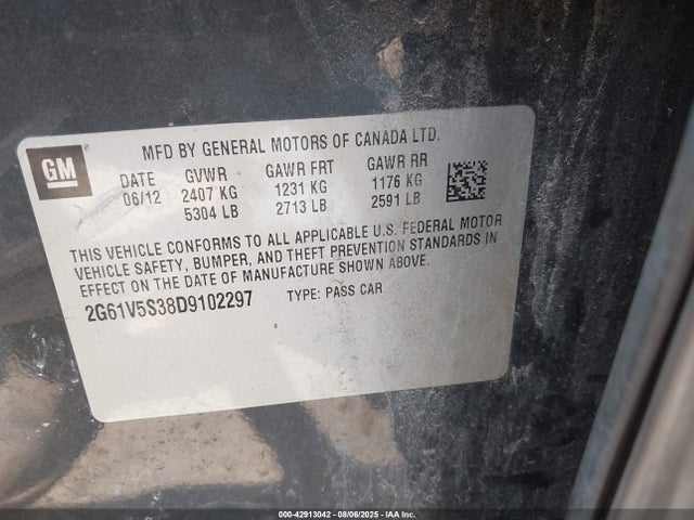 2013 CADILLAC XTS 2G61V5S38D9102297 Photo 8