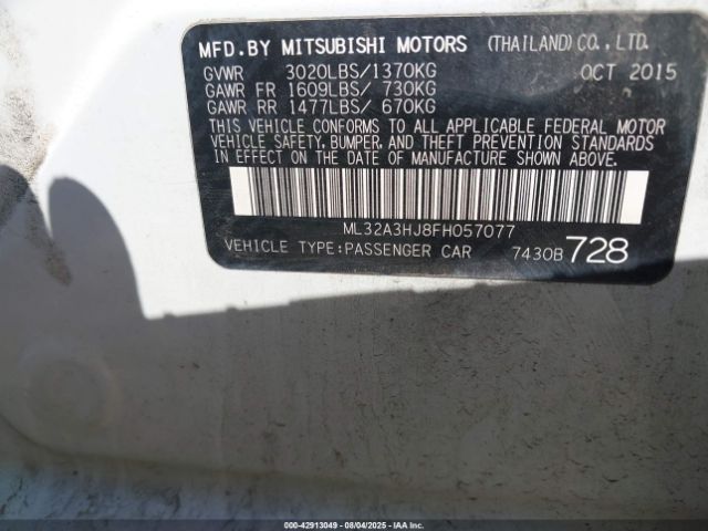 2015 MITSUBISHI MIRAGE ML32A3HJ8FH057077 Photo 8