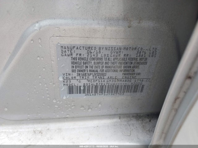 Nissan Sentra 2018 3N1AB7AP1JY329903 Image 9