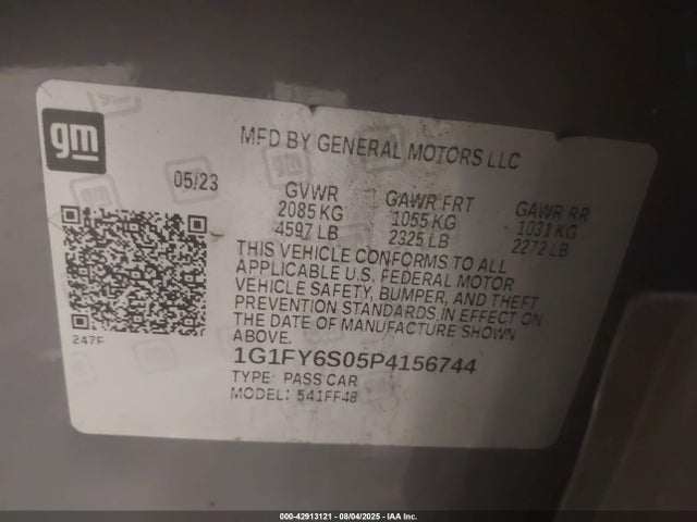 1G1FY6S05P4156744 Chevrolet 2023
