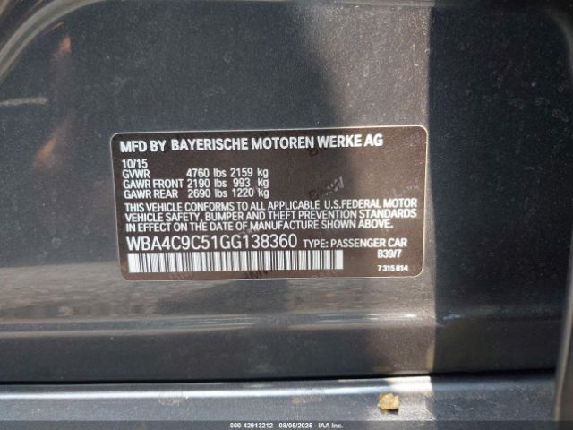 2016 BMW 428I GRAN COUPE WBA4C9C51GG138360 Photo 8