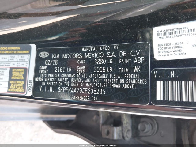 KIA mpi nu 2018 3KPFK4A79JE238235 Image 9