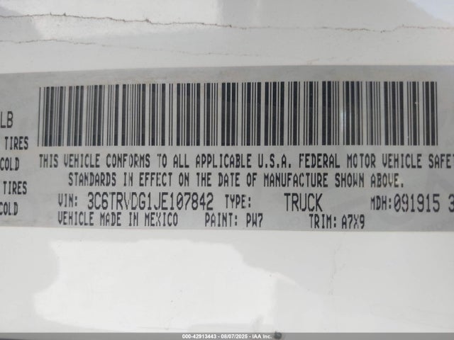 3C6TRVDG1JE107842 RAM 2018