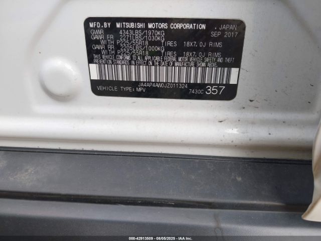 2018 MITSUBISHI OUTLANDER SPORT JA4AP4AW0JZ011324 Photo 8