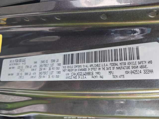 2018 JEEP WRANGLER UNLIMITED 1C4HJXDG2JW208816 Photo 8