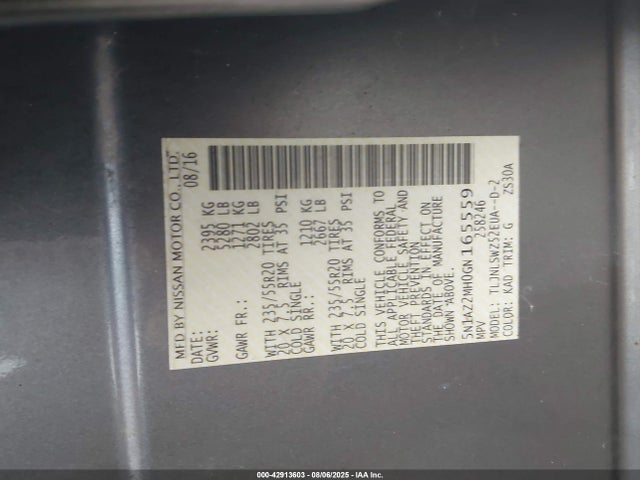5N1AZ2MH0GN165559 Nissan Murano