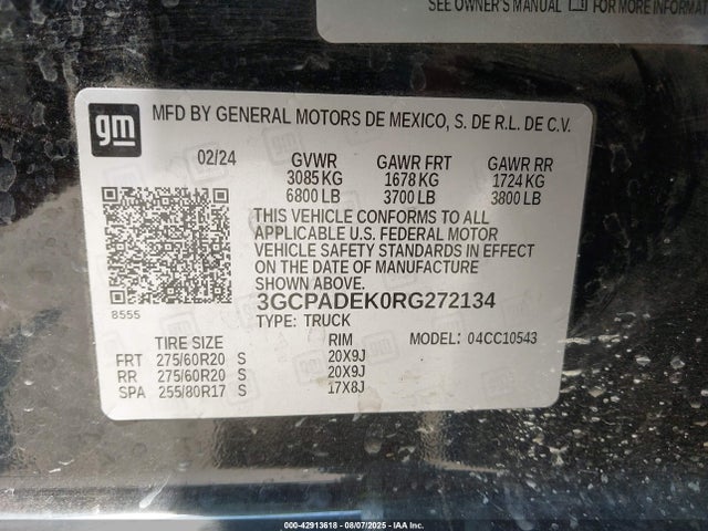 3GCPADEK0RG272134 Chevrolet l3b
