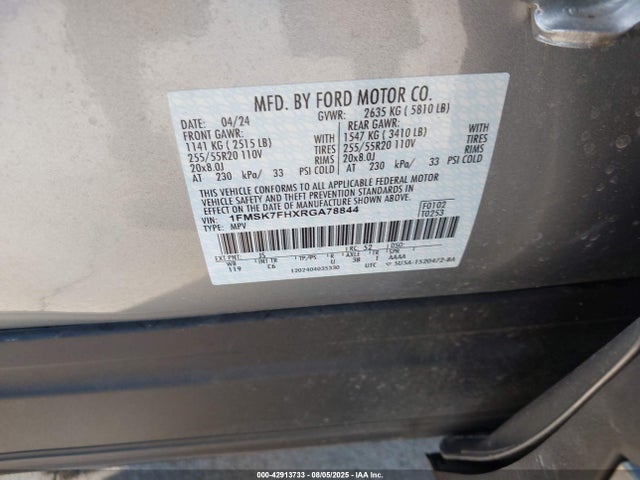 1FMSK7FHXRGA78844 Ford tivct