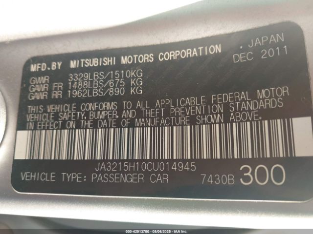 2012 MITSUBISHI I-MIEV JA3215H10CU014945 Photo 8
