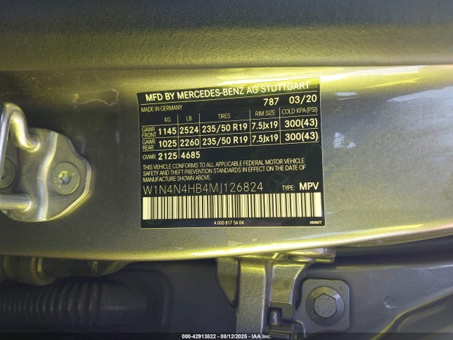W1N4N4HB4MJ126824 Mercedes-Benz m260
