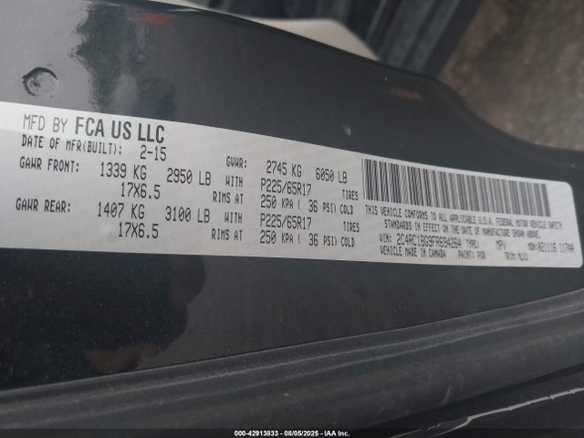 Chrysler 2015 2015 2C4RC1BG9FR694264 Image 9