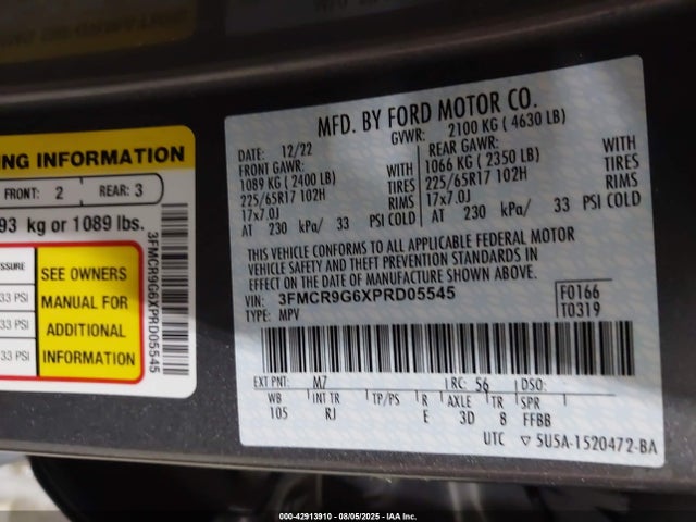 Ford dragon 2023 3FMCR9G6XPRD05545 Image 9