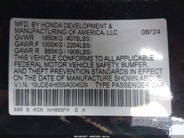 Acura l15ca 2025 19UDE4H65SA004529 Image 9