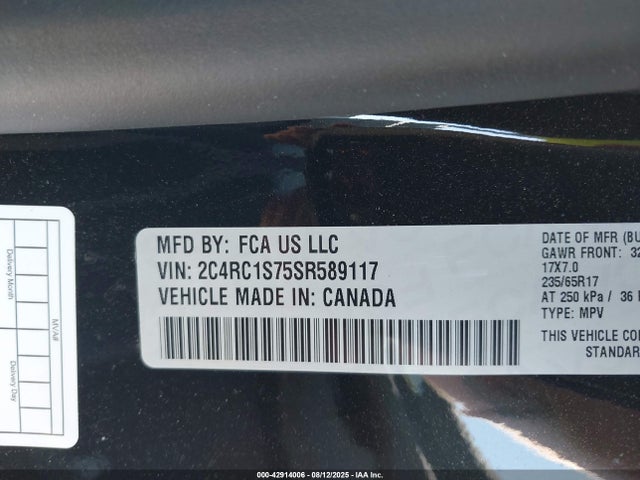 2C4RC1S75SR589117 Chrysler Pacifica