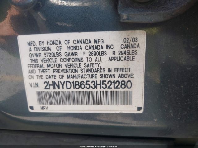 2003 ACURA MDX 2HNYD18653H521280 Photo 8