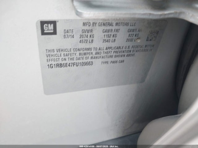 Chevrolet luu - ffv, e-flex, fam 0 2015 1G1RB6E47FU109663 Image 9