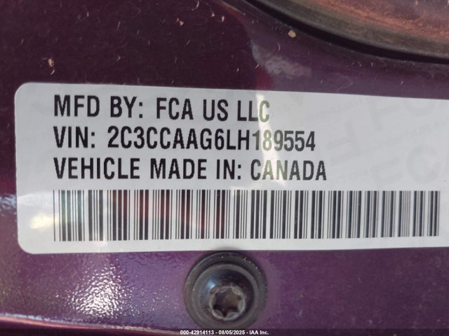 42914113 :رقم المزاد ، 2C3CCAAG6LH189554 vin ، 2020 Chrysler 300 Touring مزاد بيع