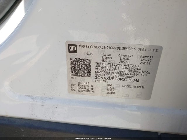 3GNAXUEG0RS115045 Chevrolet lsd
