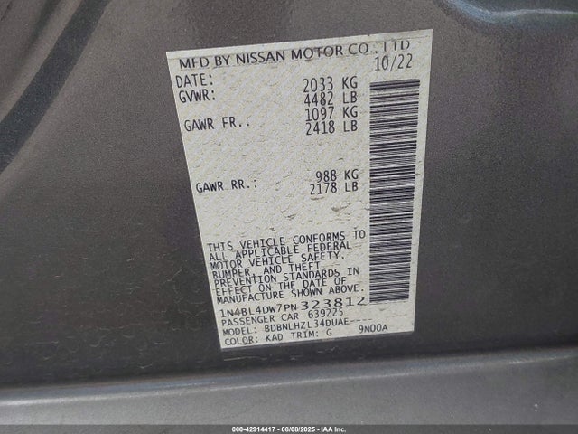 Nissan Altima 2023 1N4BL4DW7PN323812 Image 9