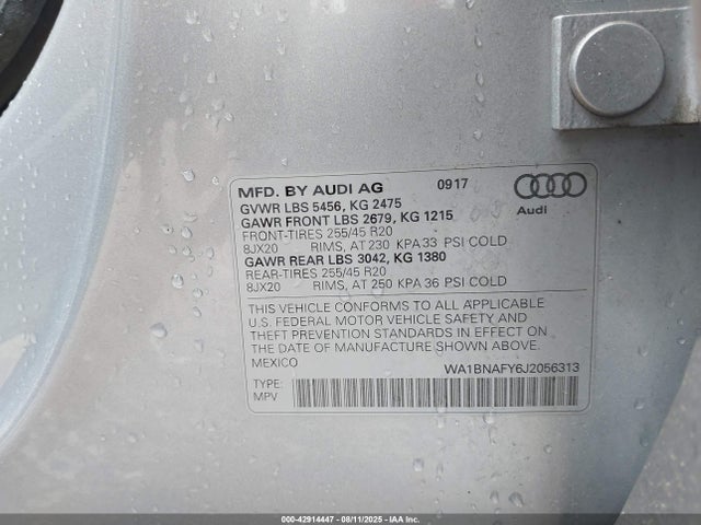 2018 AUDI Q5 WA1BNAFY6J2056313 Photo 8