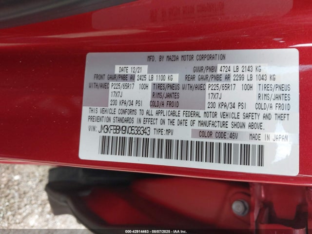 Mazda py cylinder deactiviation 2022 JM3KFBBM9N0538343 Image 9