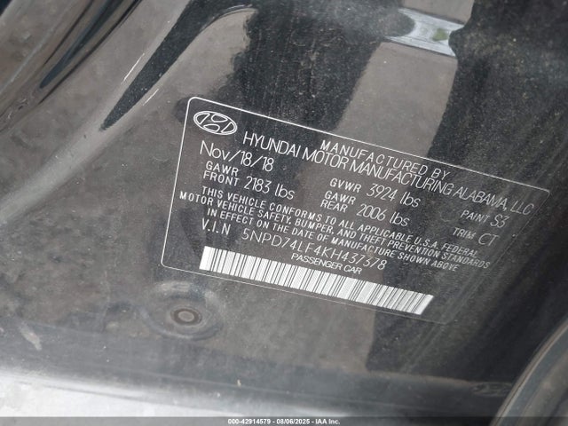 Hyundai mpi nu 2019 5NPD74LF4KH437378 Image 9