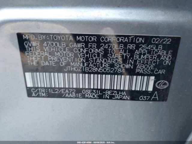 2022 LEXUS IS 350 JTHGZ1B28N5052784 Photo 8