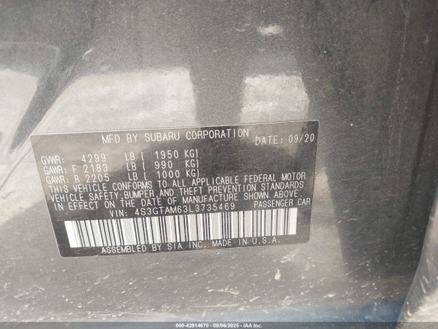 Subaru Impreza 2020 4S3GTAM63L3735469 Image 9